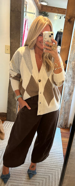 Argyle V-Neck Cardi