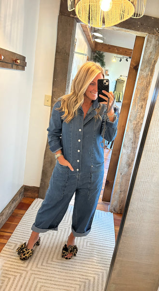 Denim Utility Jumpsuit