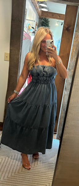 Clara Tiered Denim Dress