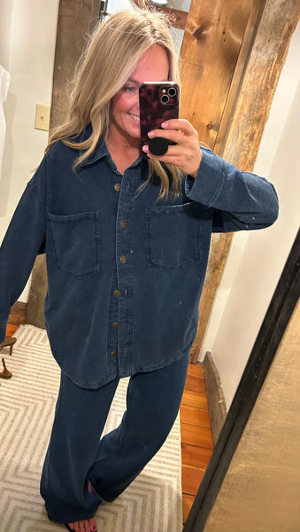 All Day Knit Denim Jacket - The Green Shelf Boutique