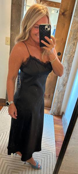 After Hours Luxe Satin Midi Dress