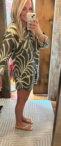 Alfie Tova Palm Linen Top