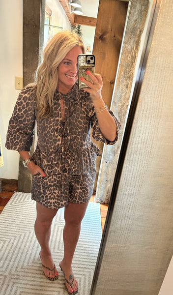 Leopard Tie Shorts