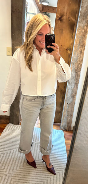 Poppi Cropped Button Down Top