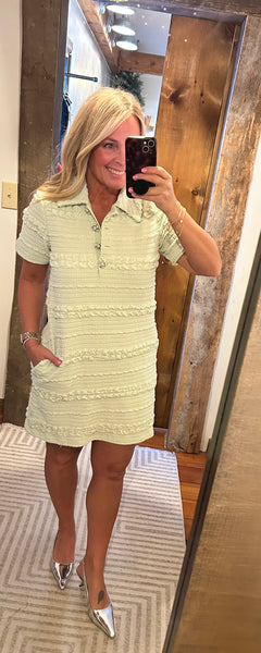 Textured Mini Dress - The Green Shelf Boutique