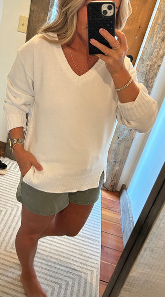 All Around Cotton V Neck Sweater
