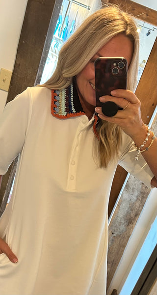 Knitted Collar A Line Dress