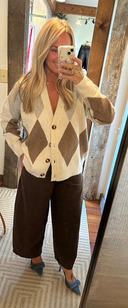 Argyle V-Neck Cardi