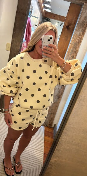 Polka Dot Fleece Pullover