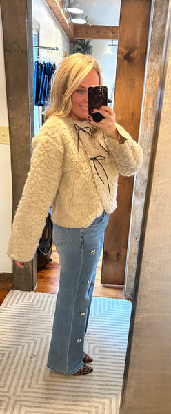 Faux Fur Bow Detail Jacket