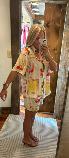 Vaca Printed SS Button Up