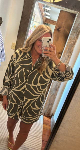Alfie Tova Palm Linen Top