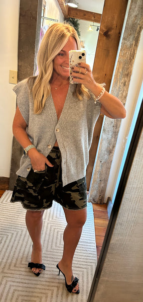Olivia V Neck Sleeveless Cardi