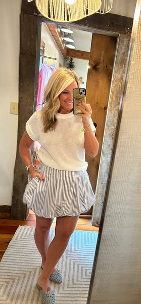 Striped Bubble Hem Skirt