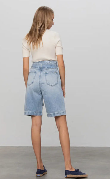 HR Belted Denim Bermudas