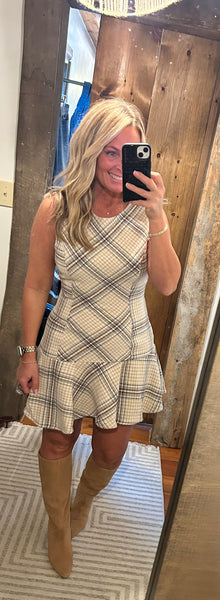 Cedar Plaid Drop Waist Mini Dress