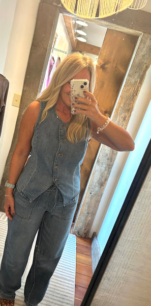 Remington Denim Button Up Vest