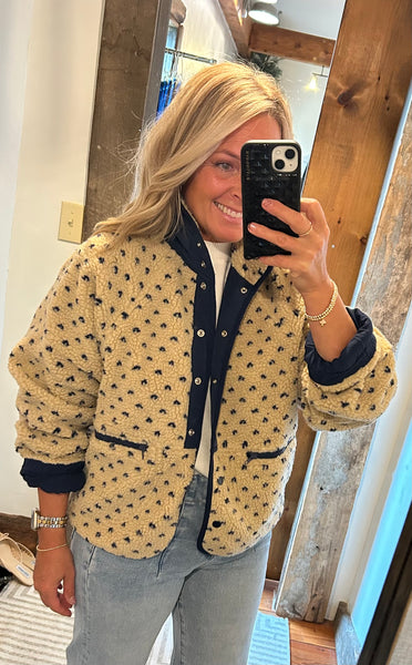 Button Front Sherpa Jacket