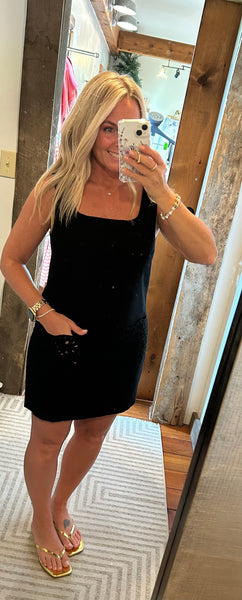 Linen Eyelet Pocket Dress