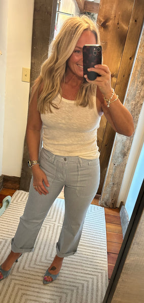 HR Raw Hem Stripe Jean