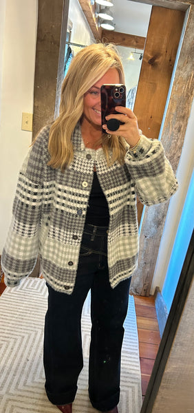 Plaid Bomber Coatigan