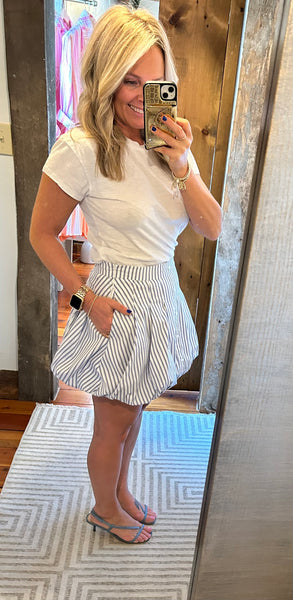 Striped Bubble Hem Skirt