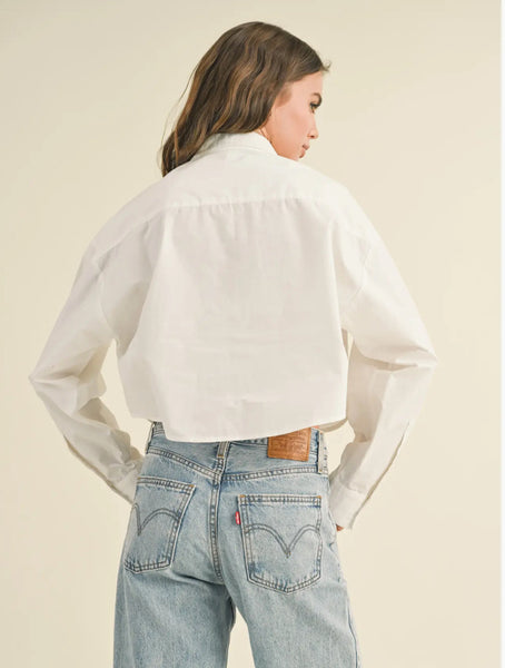 Poppi Cropped Button Down Top