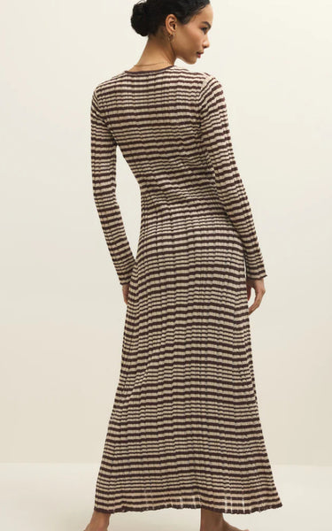 Rosetta Striped Midi Dress - The Green Shelf Boutique