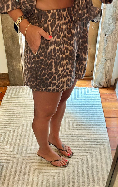 Leopard Tie Shorts