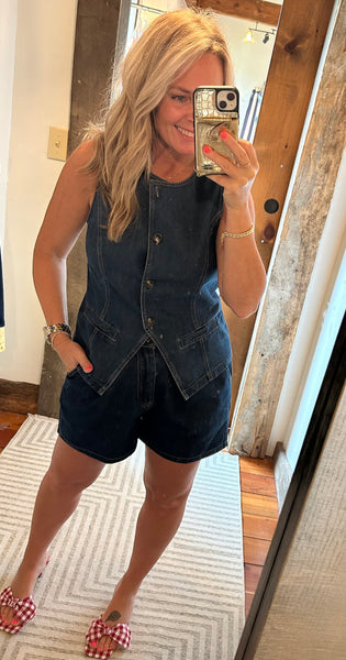 Denim Split Hem Vest