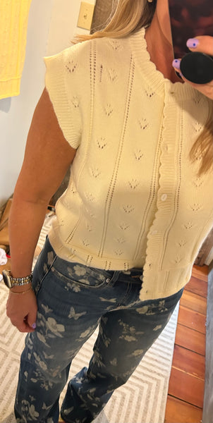 Lydia Pointelle Sweater Vest
