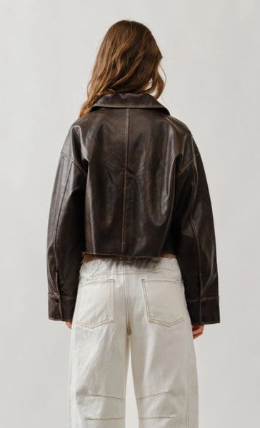 Vintage Washed Leather Jacket