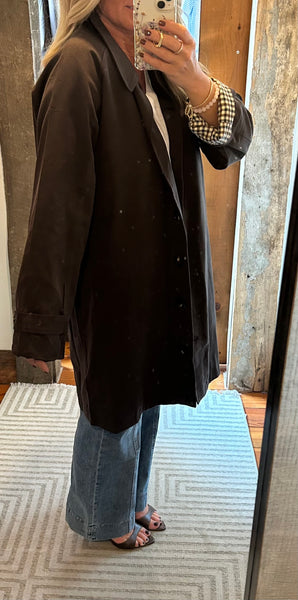 Lena Check Midi Trench Coat