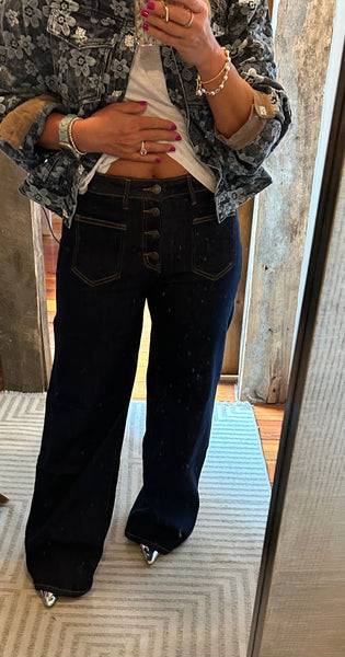 HR Button Fly Wide Leg Jean