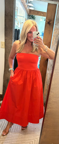 Sunsought Strapless Midi Dress