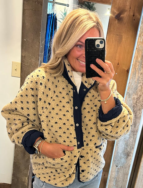 Button Front Sherpa Jacket