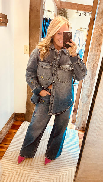 Mila Jeweled Denim Pant