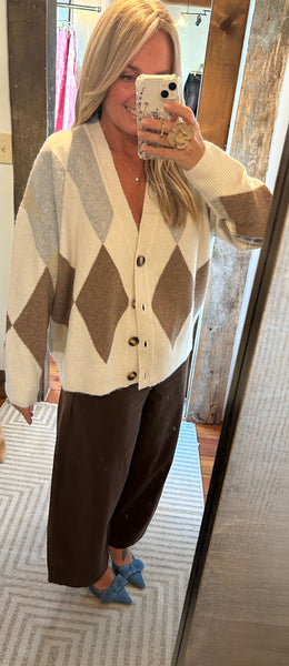 Argyle V-Neck Cardi