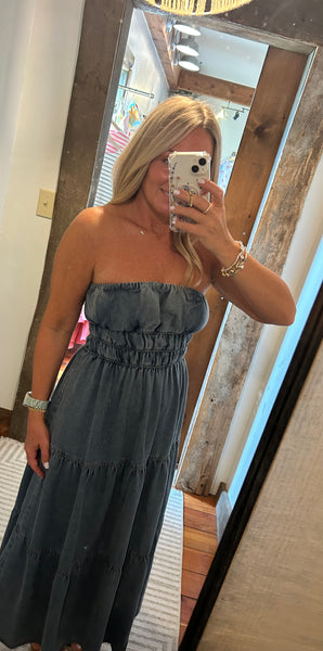 Clara Tiered Denim Dress