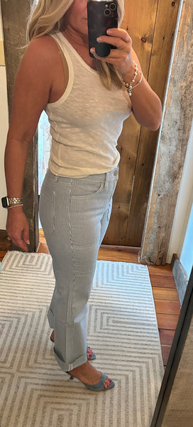 HR Raw Hem Stripe Jean