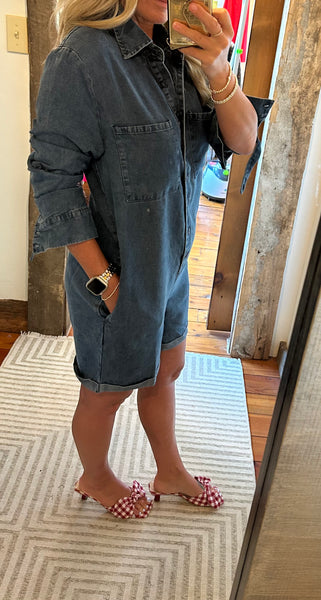 Chambray Denim Romper