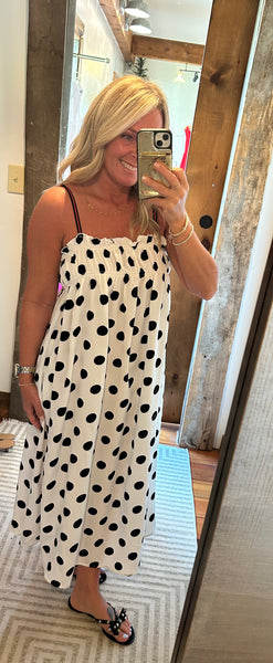 Polka Dot Swing Midi Dress