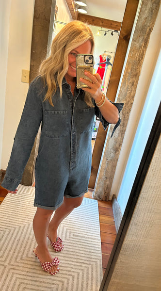 Chambray Denim Romper