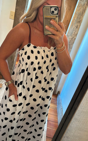 Polka Dot Swing Midi Dress