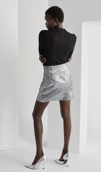 Metallic Mini Skirt