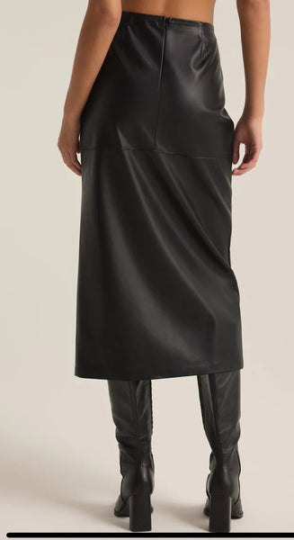 Metropolitan Faux Leather Midi Skirt