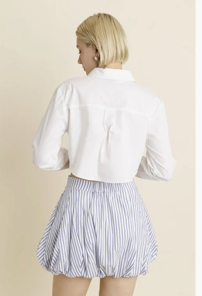 Striped Bubble Hem Skirt