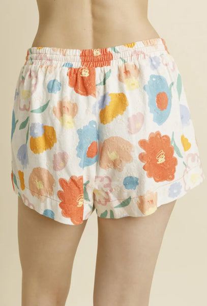 Floral Shorts with Tie