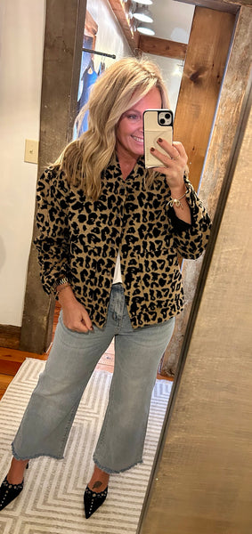 Leopard Short Hair Fur Jacket