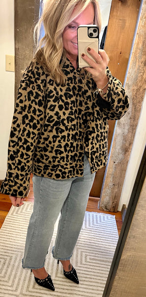 Leopard Short Hair Fur Jacket